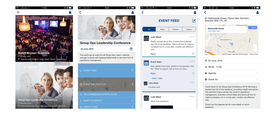Nationwide's app for employees during the live corporate event